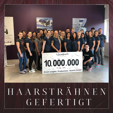 10.000.000 Haarsträhnen gefertigt (&copy; Great Lengths)