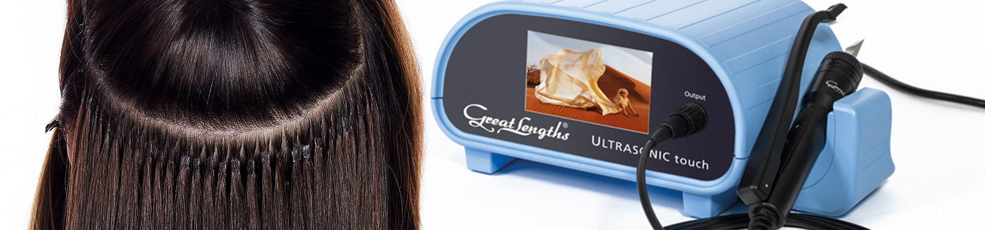 UltraSonic touch, schonendes Einarbeiten von Extensions (&copy; Great Lengths)